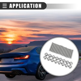 Motoforti Exhaust Manifold Bolt Stud Hardware for Ford Explorer 2002-2010, for Ford F-350 Super Duty 1999-2013,Stainless Steel,Silver Tone,16pcs