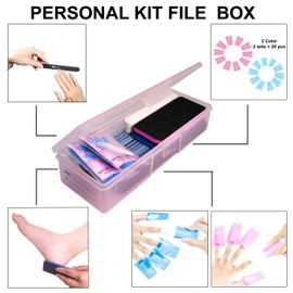 AMT - 42 Pieces Professional Nail Kit | 5 in 1 Manicure Set | 20 pcs Nail Polish Remover Pads + 20 pcs Round Black Nail Files 100/180 + 2 pcs Callus Remover for Feet | Plus with Gift Box.