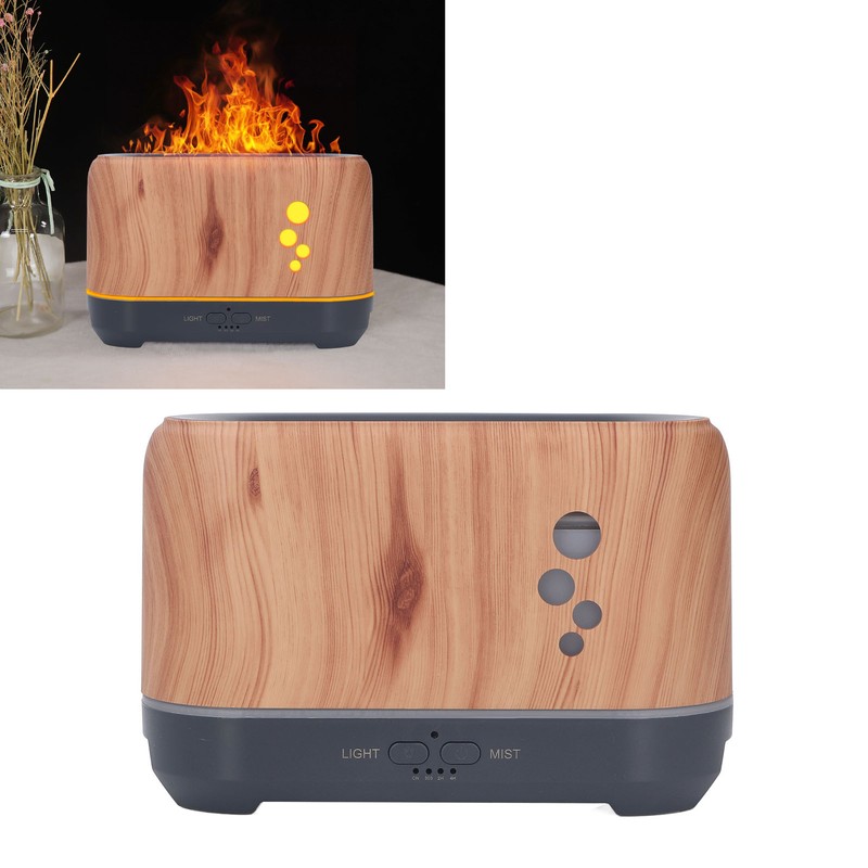 200ML Aromatherapy Diffuser Hollow Flame with Ambience Light Remote Control