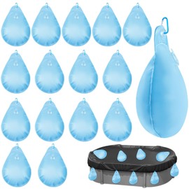 16 PCS Pool Cover Weights Water Bag Winter Antifreezing Heavy Duty Pool Cover Hanging Weights Pillow Thick PVC Windproof Tarp Water Bags with Hook for Outdoor Above Ground Swimming Pool Closing Kit