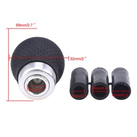 WANCAR Universal Aluminum Manual Car Gear Shift Knob 5 Speed Leather Shifter Lever Black