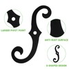 MorningRo 2 Pack Black S Style Shutter Dogs Hardware Decorative
