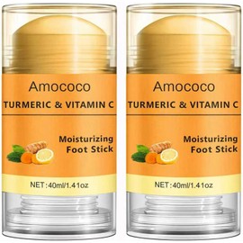 Set de 2 cremas para pies, cúrcuma y vitamina C, bálsamo hidratante natural para talones, hidrata profundamente, suaviza, repara y alisa la piel seca y agrietada, cuidado de los pies para mujeres y hombres, 1.41 oz*2