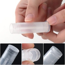 Super Idee Empty Lip Balm Make Your Own Set with Lipstick Filling Holder and Labels 30 Pieces Transparent Lip Balm Sleeves for Homemade Lip Balm Pens DIY Lipstick Sleeves