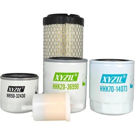 XYZIL Filter Kit 77700-01819 Compatible with Kubota RTV900 HHK72-14080 HHK70-14070 K1211-82320 12581-43012 HH150-32430 HHK70-14073 Hydraulic HST Air In-Line Fuel Engine Oil Utility Vehicle RTV 900