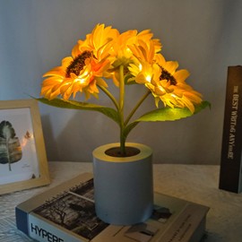 Sunflower Lamp, Sunflower Gifts For Women Decor, Party Decorations, Office Desk, Home Kitchen, Bedroom , Bridal Wedding, Outdoor Garden Lights, Birthday Party Supplies Gift Accessories (3 Sunflowe)
