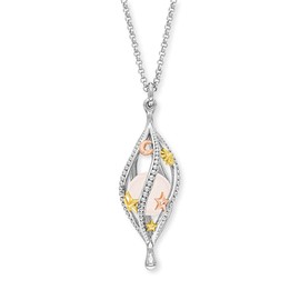 Engelsrufer Women's Necklace Made of Sterling Silver and Universe Pendant with Sun Moon and Stars Symbols - Filled with a Rose Quartz Ball - Lobster Clasp, Sterling Silver, No Gemstone