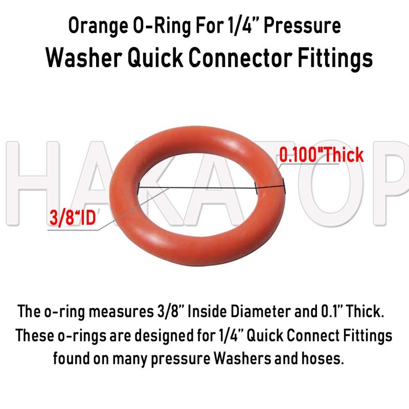 HAKATOP (100pk) New Pressure Washer O-Rings Seal Kits for 1/4"&3/8''