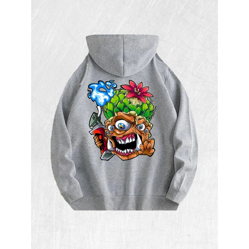 Trippy Cactus Graphic Hoodie 100% Cotton US Warehouse 7 ColorsColor: