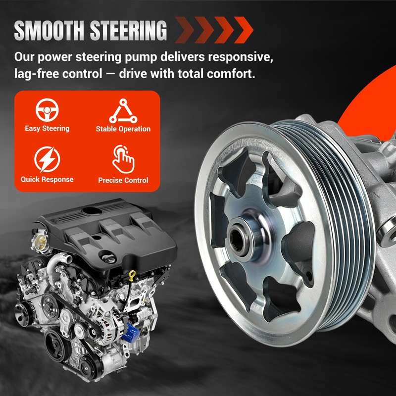 Power Steering Pump 21-5495 with Pulley Compatible with Honda Accord