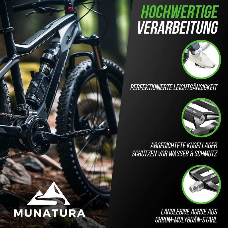 MUNATURA Bicycle Pedals Mountain Bike - Robust MTB Pedals Ensure