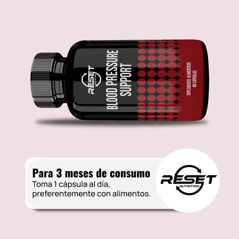 Reset Nutrition Blood Pressure Support 90 Cápsulas Suplemento Alimenticio para