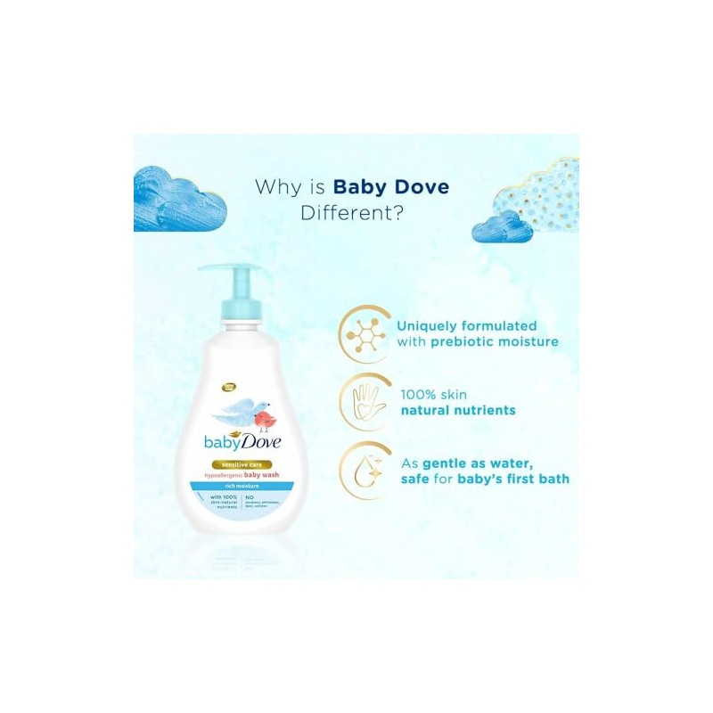 DOVE BABY BODY WASH FRAGANCE FREE SENSITIVE 200ML