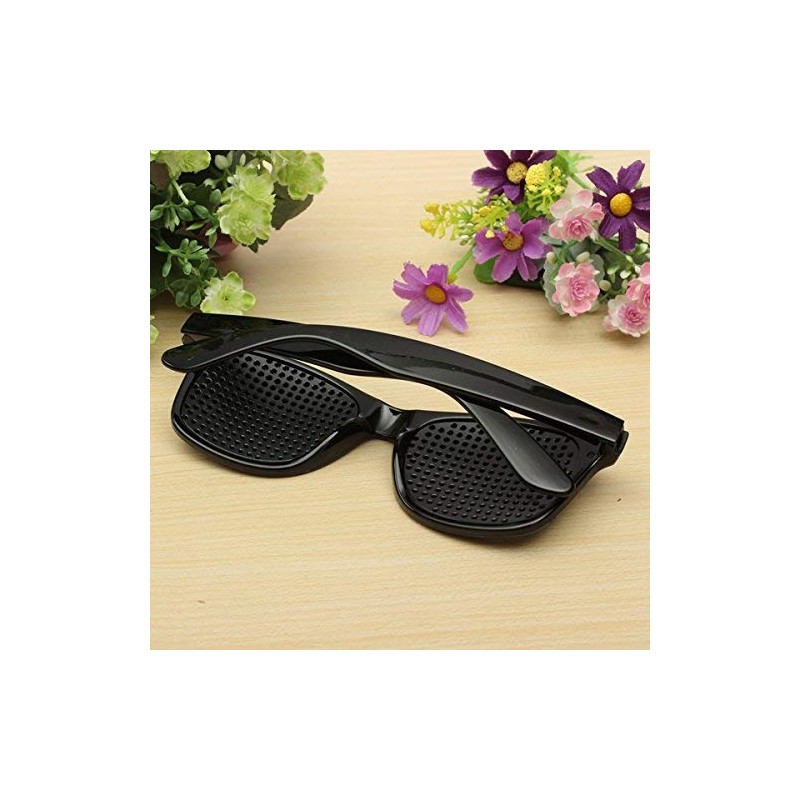 Bluelover Hole Glasses Men Women Lightweight Comfortable Black Frame Pinhole