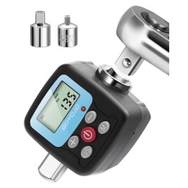 GOYOJO Digital Torque Meter High Precision Right ±2% / Left ±2.5 Digital Torque Adapter 2 Modes, 4 Units Durable Versatile 1/2" 1/4" 3/8" Adapters, for Cars, Motorcycles, Bicycles, Motorcycles DIY