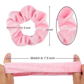 WHAVEL Pink Scrunchies, Pink Party Favors Hair Scrunchies Velvet Scrunchy Hair Ties Valentines Galentines Day,16 Pieces