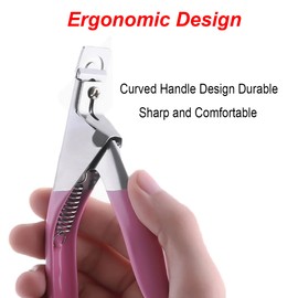 Acrylic Nail Clippers Nail Clippers Acrylic UV False Nail Edge Cutter Clipper Manicure Tool Pink Nails Repair Scissors Tool for Fingernail Art Salon Manicure Tip
