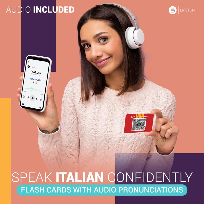 Italian Conversational Phrase Flash Cards - 75 Beginner Sayings for