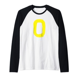 Creative Bold Yellow Letter O - Design Alphabet - Marker Raglan Baseball Tee
