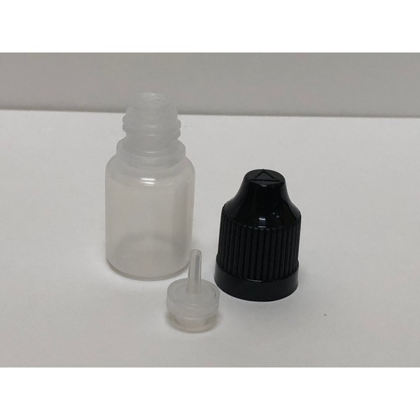 5ml Empty Plastic Squeezable Eye Dropper Bottles Black Cap LDPE  - (50-Pack)