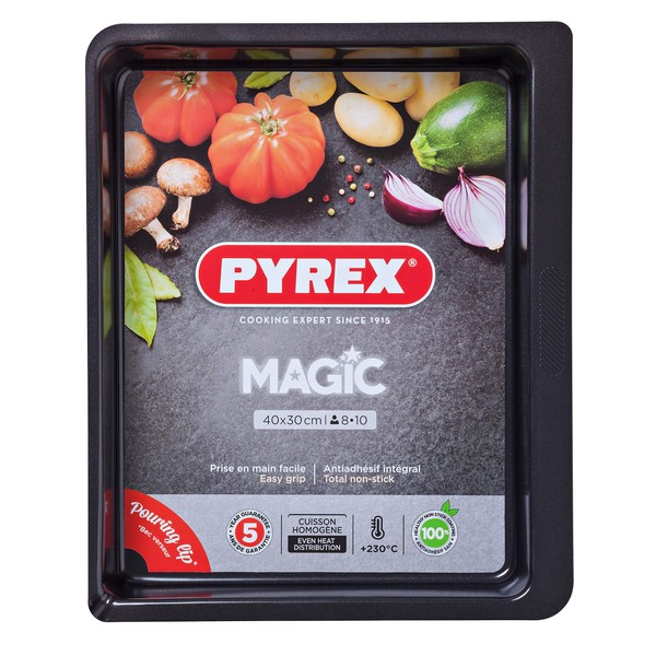 Pyrex 4937639 Magic Baking Dish, Black, Carbon Steel