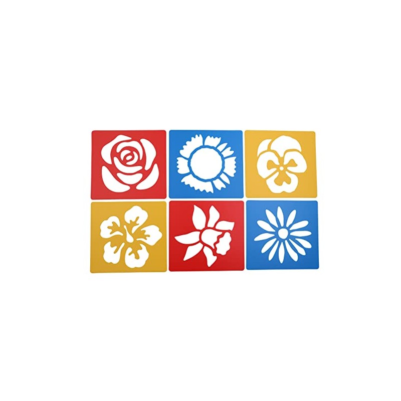 Washable Plastic Stencils | Flowers Themed | Pack of 6