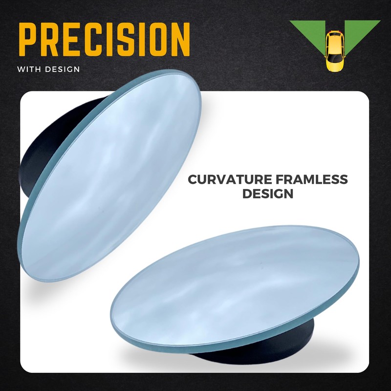 2 X Mini Blind Spot Convex Mirrors Towing Car Van