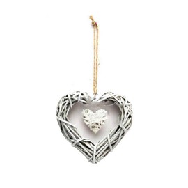 zaoalife Valentines Wreath, Heart Shape Wicker Woven Wreaths,Heart Shaped Wreath Sign Wall Decor,Rattan Heart Wreath for Front Door Heart Wreath