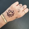 Fashion Finger Tattoo Sticker Henna Point Smiling Face 1pc 15ea