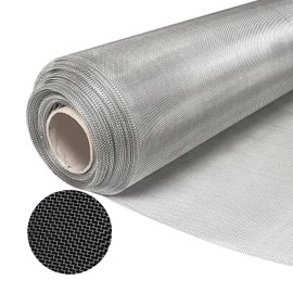 KISKIS 304 Stainless Steel Woven Wire 20 Mesh Air Vent Window Screen,Filter Mesh Roll Metal Screen Fine Mesh, Easy to Cut Sturdy for Door Patio Cover, Cage Garden,100X500CM39X197INCH