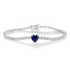 Sapphire Color Heart-Shaped September Birthstone Cubic Zirconias 4.0mm Tennis Bracelet