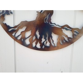 Tree Of Life Metal Art Wall Decor, 27.5 inches, Heat Colored