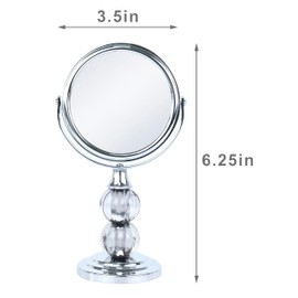 Zahari Home Aroma Magnifying Makeup Mirror with Stand, Double Sided 1X/3X Magnification, 360 Degree Swirl, 6.30 inch Grey Mirror