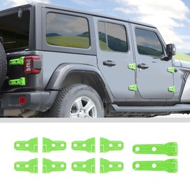 JWWY for Jeep JL Hinge Kits Door Hinge Cover Spare Tire Carrier Bracket Hinge Cover Trim Fit for 2018-2024+Jeep Wrangler JL JLU & Gladiator JT Exterior Accessories 20pcs Green