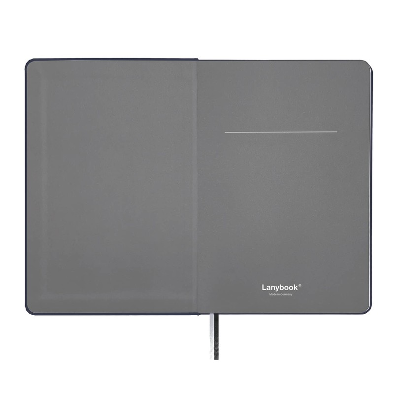 Lanybook | A5 leather notebook | in blue | chequered