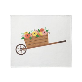 CafePress Flower Wheelbarrow Throw Blanket Super Soft Fleece Plush Throw Blanket, 60"x50"