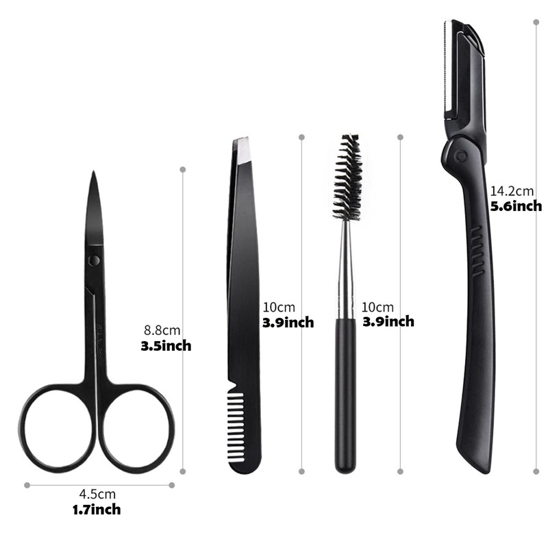 Eyebrow Razor Kit, 4 in 1 Professional Eyebrow Grooming Set