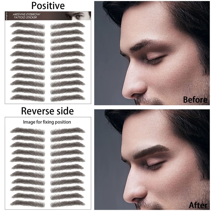 Aresvns Eyebrow Tattoo for Men!Realistic Fake Tattoo Eyebrows 66 Pairs