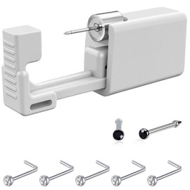 Nose Piercing Kit, SLVIEKAE Self Nose Piercing Gun Nose Piercing Kit Tool Disposable Piercing Kit (Black)