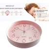 Maxspace Pink Wall Clock Silent Non-Ticking, 12in Analog Wall Clock