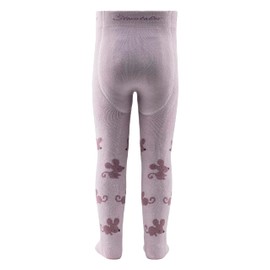 Sterntaler Baby Tights Girls with Mouse Motif - with Soft Terry Lining, Pale Purple, 74, Mauve