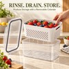 Produce Storage Containers for Fridge with Removable Colanders & Locking