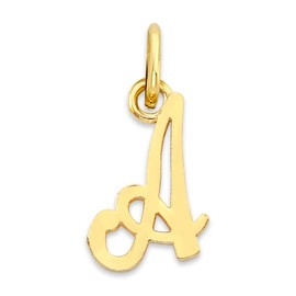 Solid Gold Initial Charm Available in A-Z, Tiny Cute Letter Jewelry (K)