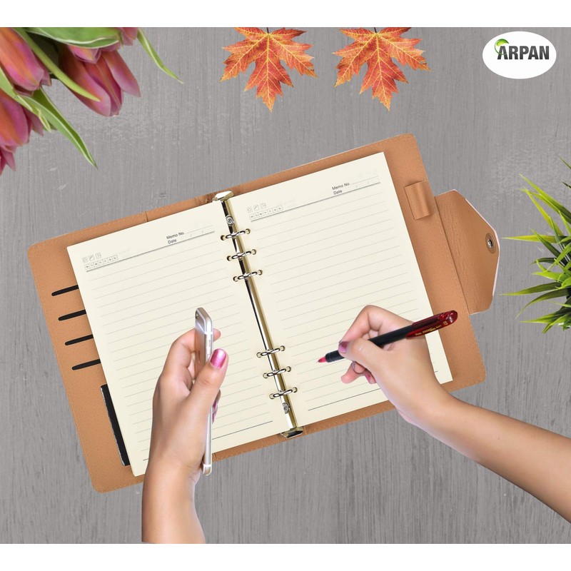 Arpan A5 Executive Personal Organiser Ruled Notebook Padded Leather Cover