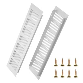 Pack of 2 Ventilation Grille Ventilation Grille Door Ventilation Grille Aluminium Ventilation Grille Exhaust Grille with 8 Screws Door Ventilation Grille for Shoe Cabinet, Living Room, Bathroom,
