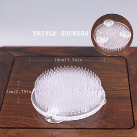 MONBEHJKA Pack of 2 Flower Frog Flower Arrangement Round with 3 Suction Cups Flower Arrangement Holder Flowers Frog Plastic Suction Cups for DIY Flower Arrangements Home Decoration Art (7 cm)