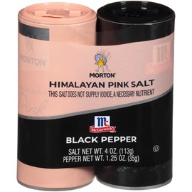 Morton All-Natural Himalayan Pink Salt & McCormick Pepper Shakers, 5.25 Ounce