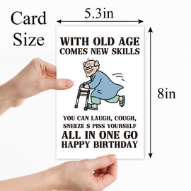 Kalamiao Funny Old Joke Birthday Card for Dad Brother Friend, Humour Birthday Card Joke for Old Person, 50th 60th 70th 80th 90th Bday Cards