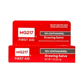 MG217 10% Ichthammol Drawing Salve, Remove splinters, slivers, stingers, Thorns and Treat Minor Skin irritations - Made in The USA - 1 oz Tube