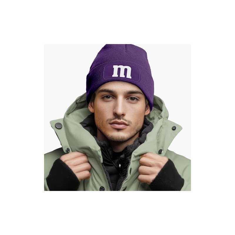 MoonWorks® Men's Beanie Patch Knitted Hat with Letter M Print